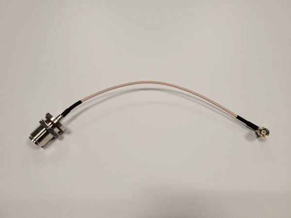 Pigtail - N-Type Female Bulkhead to RP-SMA Male (Right-Angle)