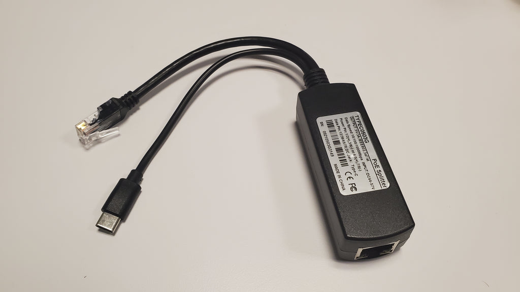 PoE Splitter avec USB Type C - 5V 2A - 100 MB Ethernet - Letmeknow